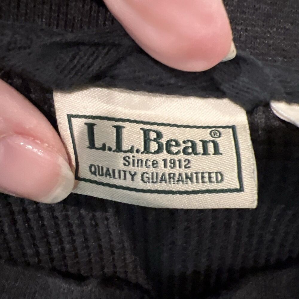 L.L. Bean Shirt Mens LG-Tall Black Waffle Thermal Henley Long Sleeve Pocket Knit - Picture 7 of 14